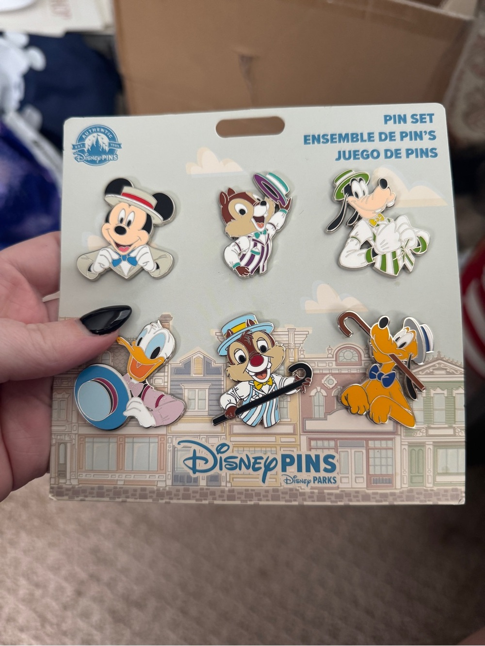 Disney Parks Mickey Chip & Dale Donald Pluto Dapper Dan Disney 6 Pin Booster Set
